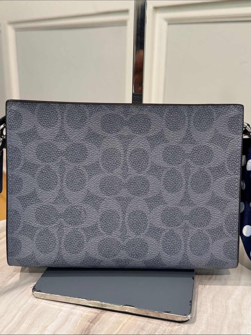 Coach Bag Blue Slim Crossbody in Signature Chambray NWT - Picture 7 of 17